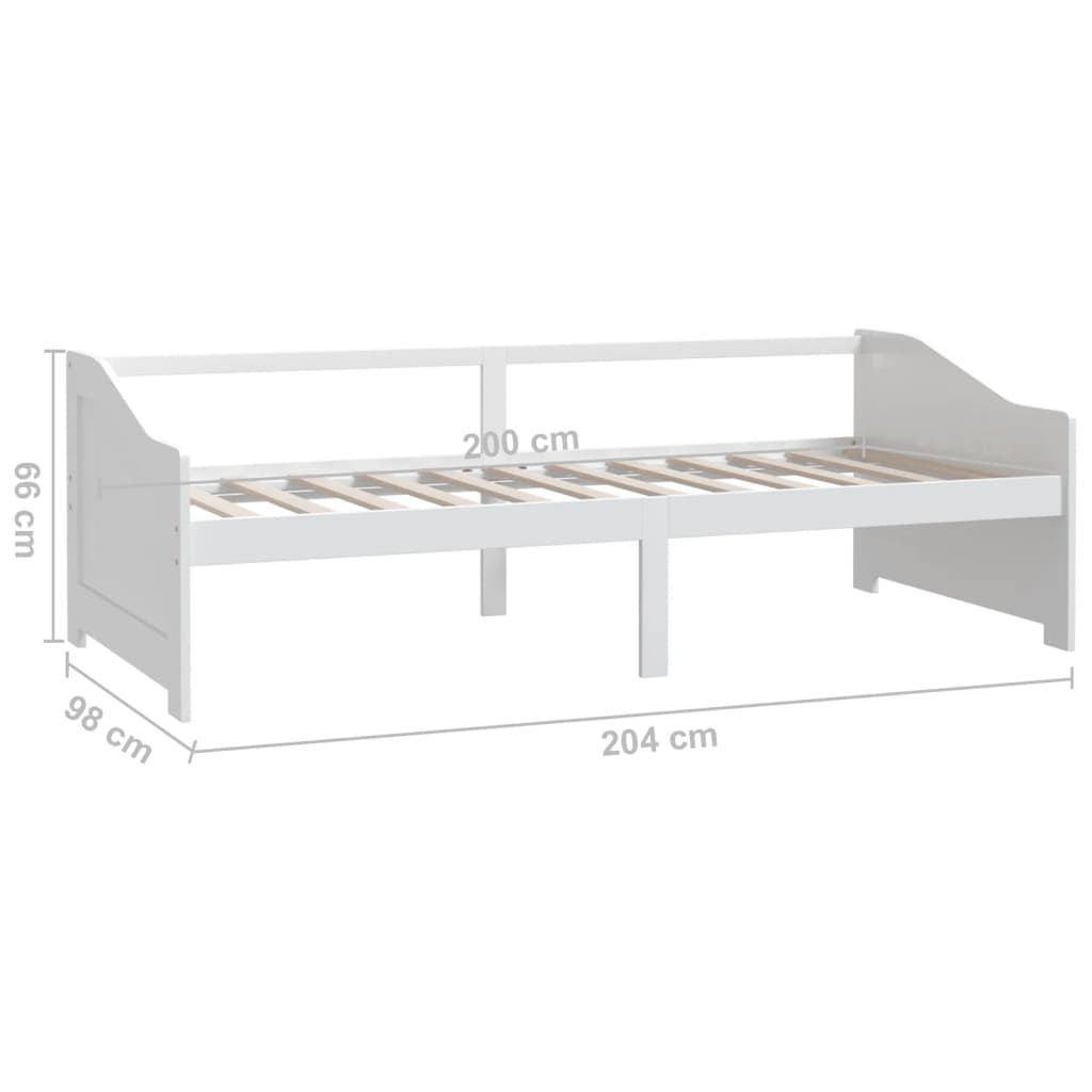 Divano Letto a 3 Posti Bianco Legno Massello di Pino 90x200cm | homemem39