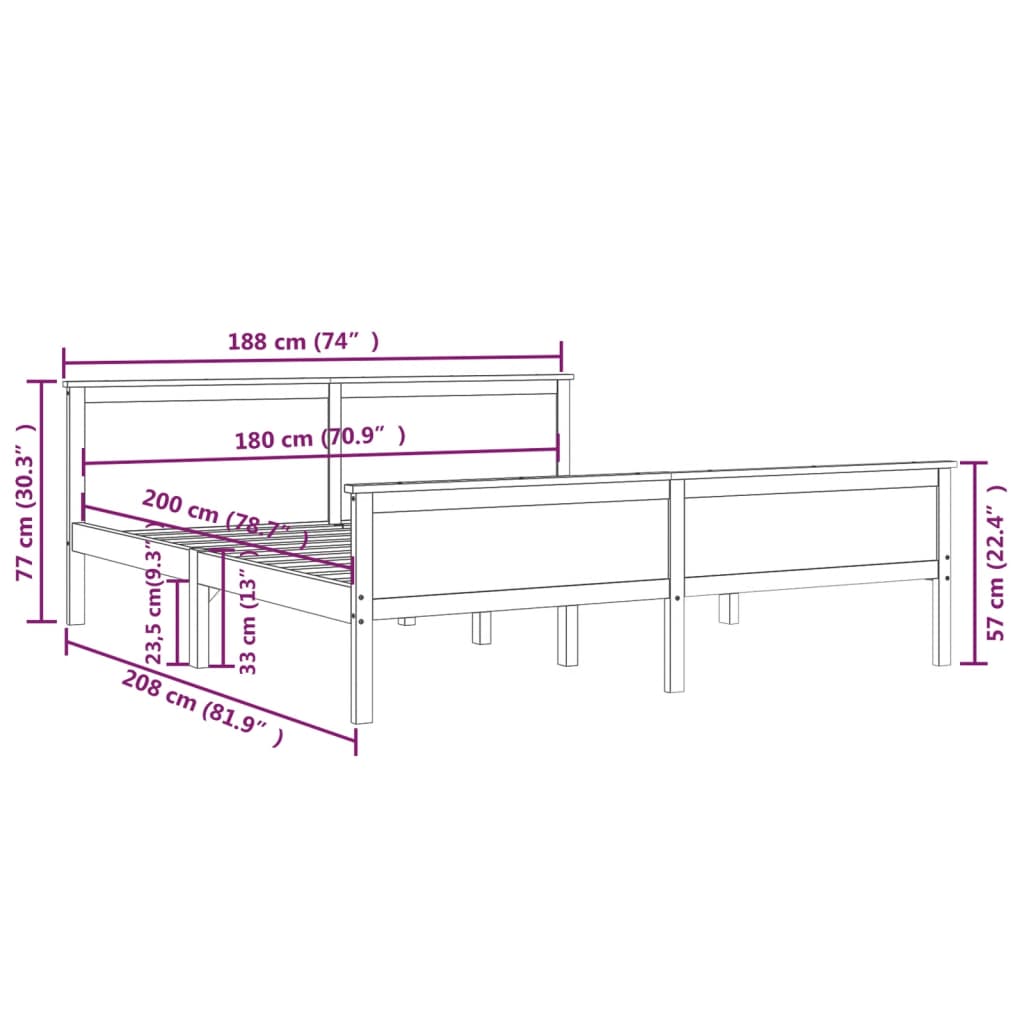 Giroletto in Legno Massello di Pino 180x200 cm | homemem39
