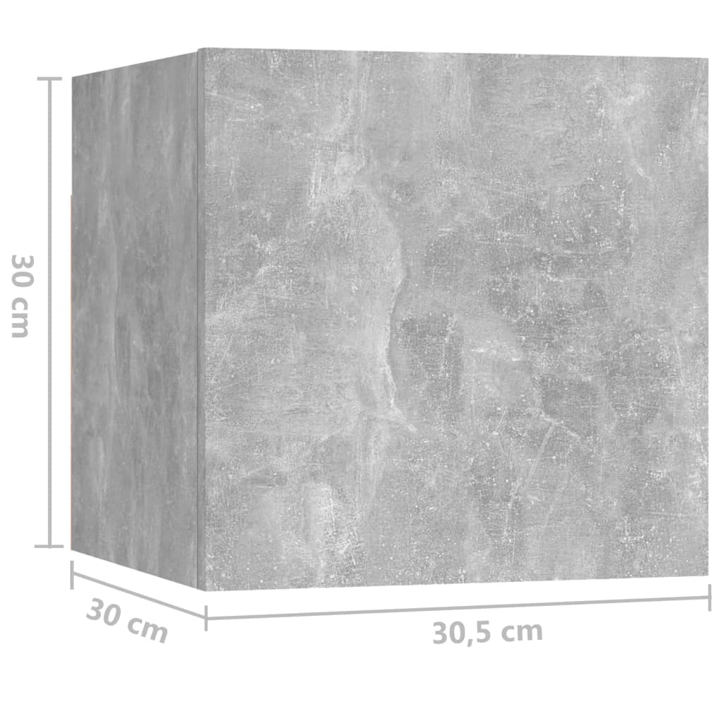 Comodino Grigio Cemento 30,5x30x30 cm in Truciolato | homemem39