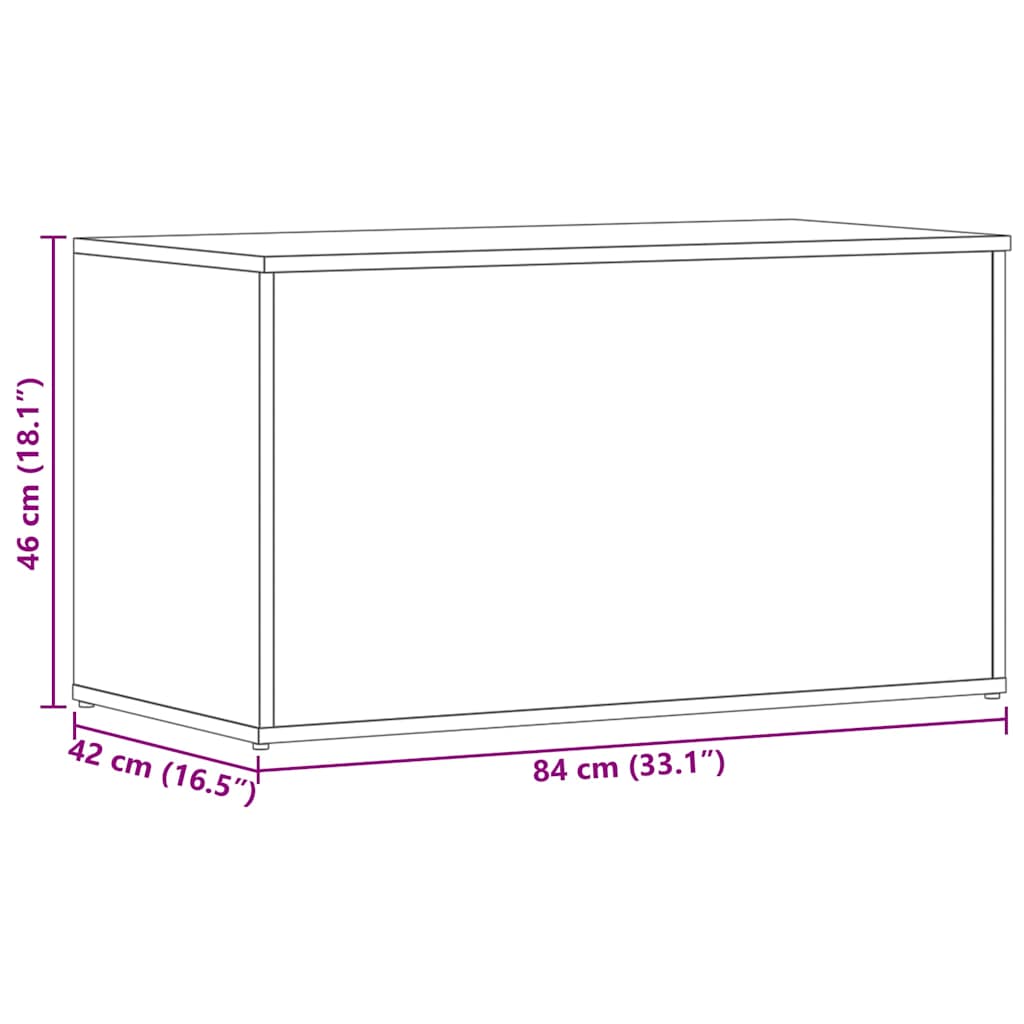 Cassapanca Nera 84x42x46 cm in Legno Ingegnerizzato