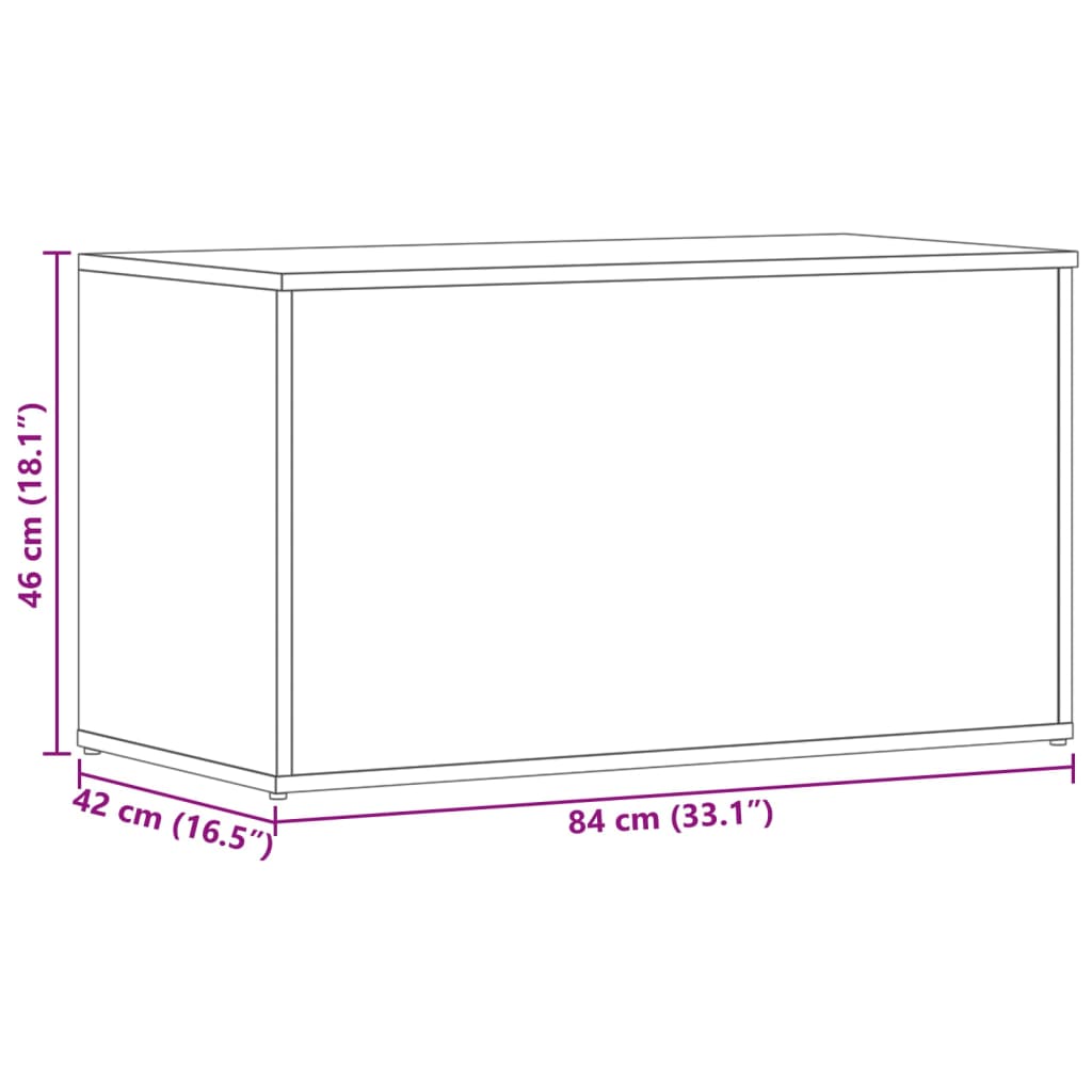 Cassapanca Rovere Sonoma 84x42x46 cm in Legno Ingegnerizzato | homemem39