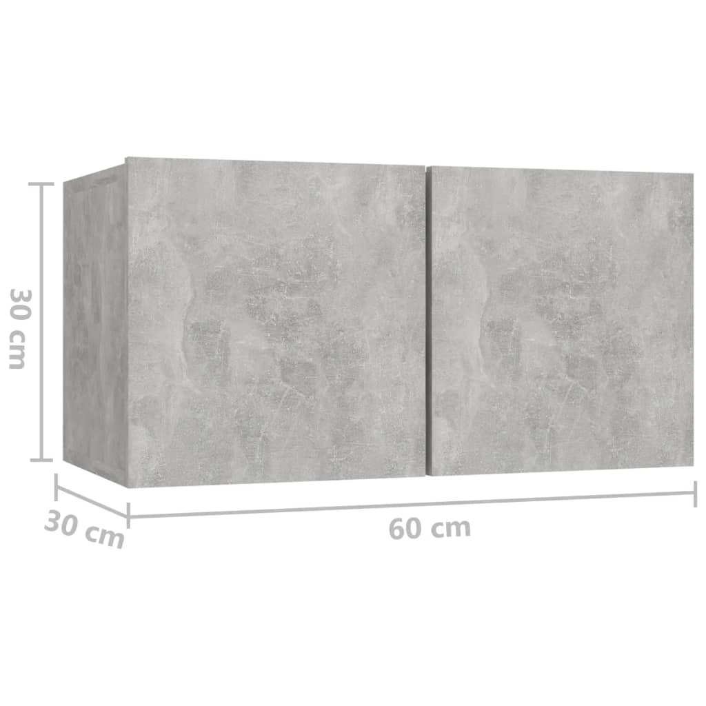 Mobili Porta TV Pensili 3pz Grigio Cemento 60x30x30 cm - homemem39