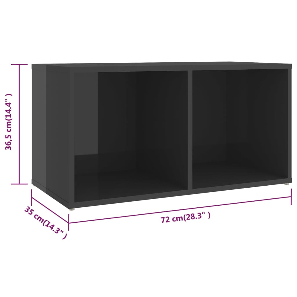 Mobili TV 4 pz Grigio Lucido 72x35x36,5 cm in Legno Multistrato - homemem39