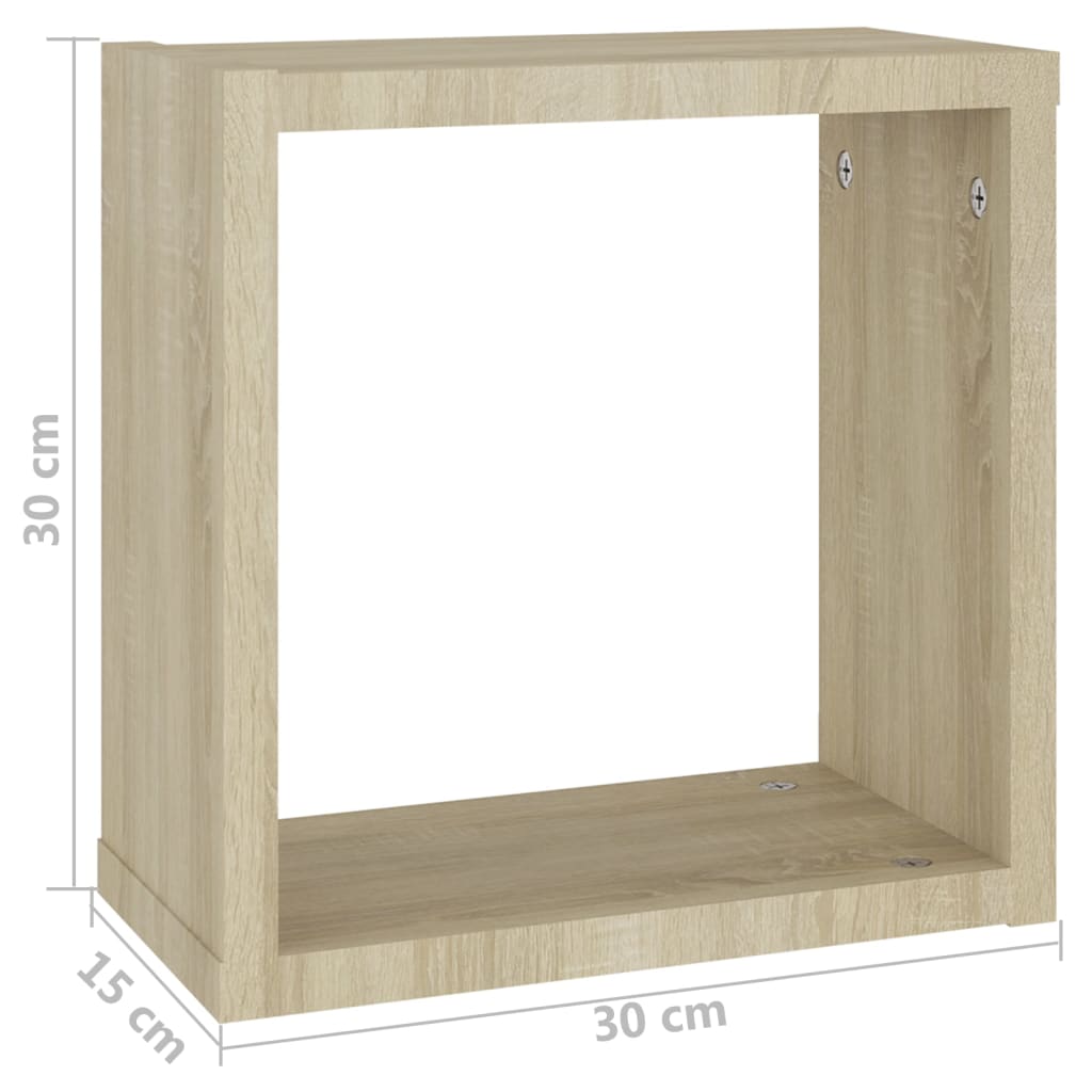 Mensole a Cubo 6 pz Rovere Sonoma 30x15x30 cm