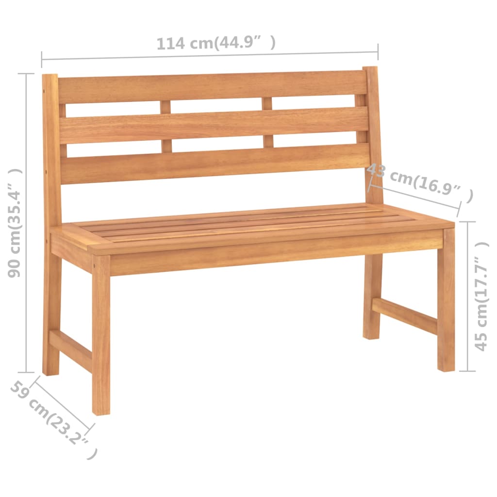 Panchina da Giardino 114 cm in Legno Massello di Teak | homemem39