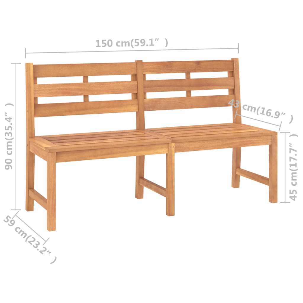 Panca da Giardino 150 cm in Legno Massello di Teak | homemem39