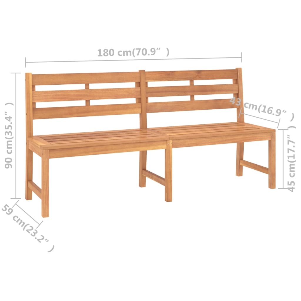 Panchina da Giardino 180 cm in Legno Massello di Teak | homemem39