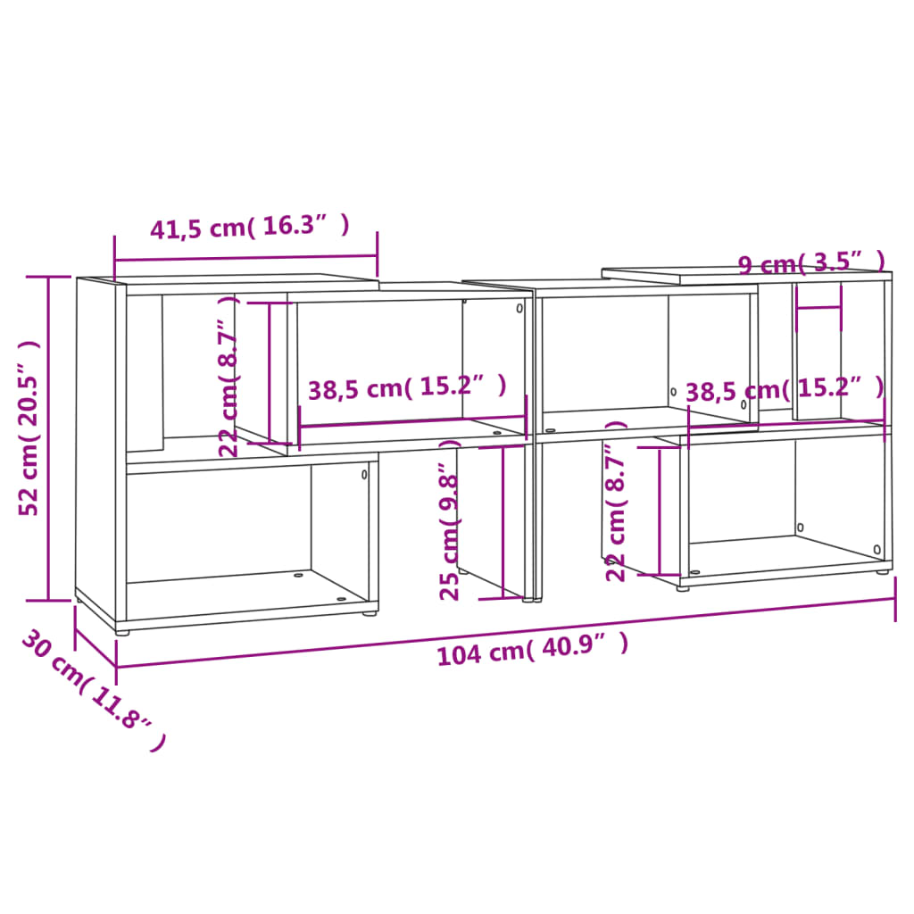 Mobile Porta TV Bianco Lucido 104x30x52 cm in Legno Multistrato | homemem39