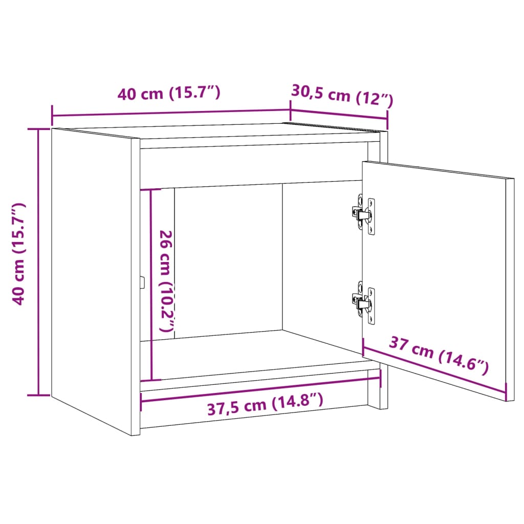 Comodini 2 pz Bianchi 40x30,5x40 cm in Legno Massello di Pino | homemem39