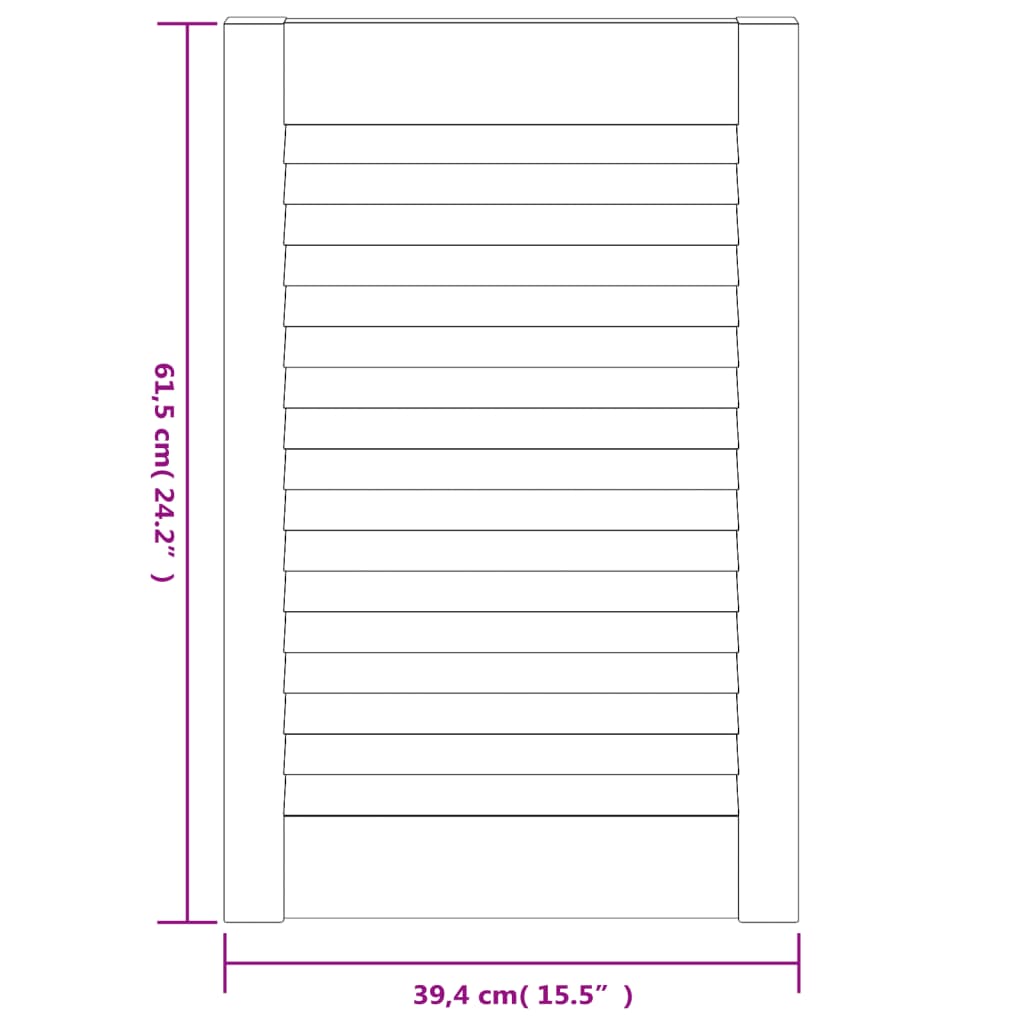 Anta con Design a Lamelle 61,5x39,4 cm in Legno di Pino