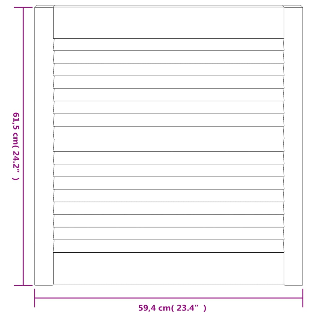 Ante con Design a Lamelle 2 pz 61,5x59,4 cm in Legno di Pino
