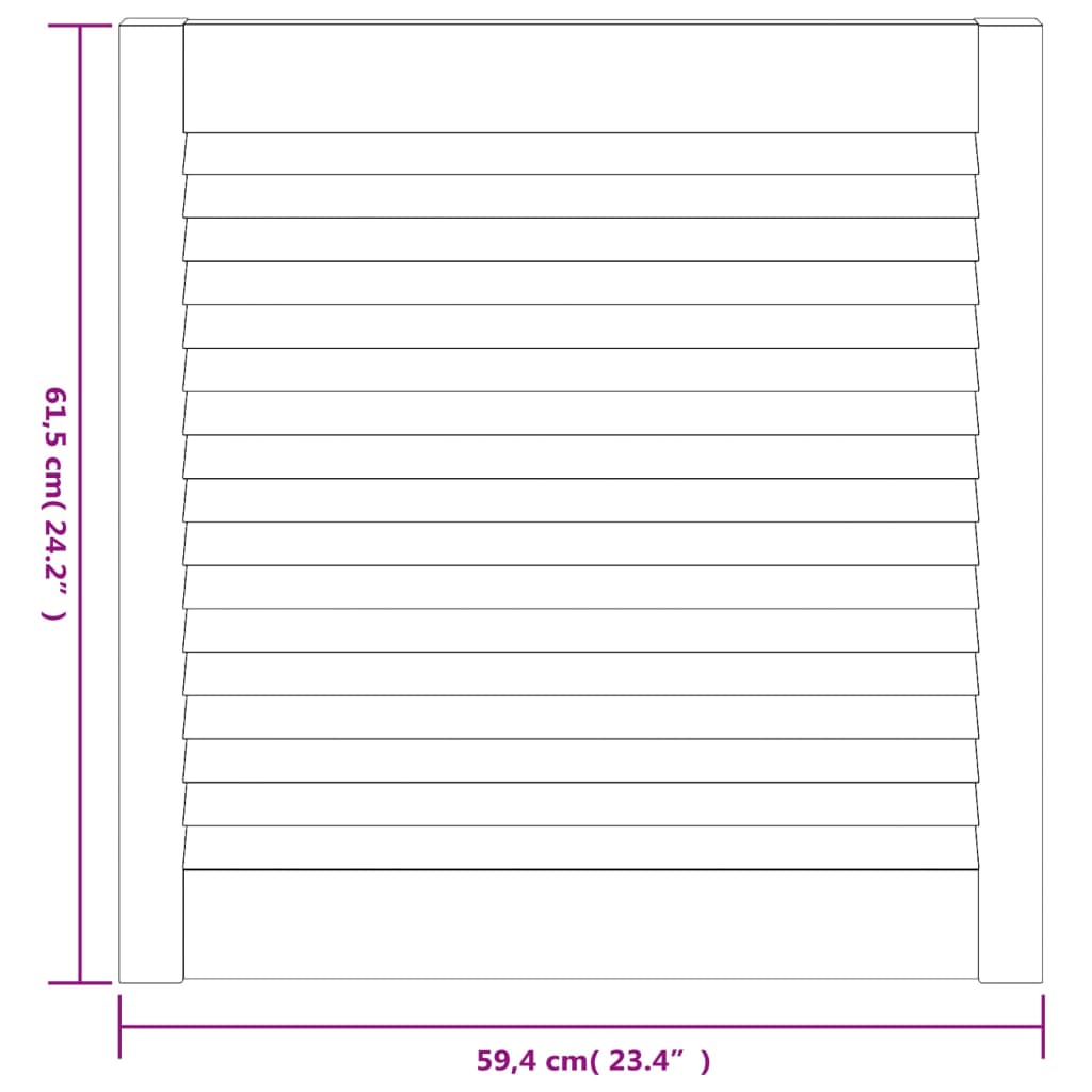 Ante con Design a Lamelle 4 pz 61,5x59,4 cm in Legno di Pino | homemem39