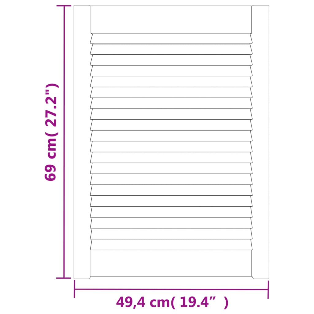 Ante con Design a Lamelle 2 pz 69x49,4 cm in Legno di Pino | homemem39