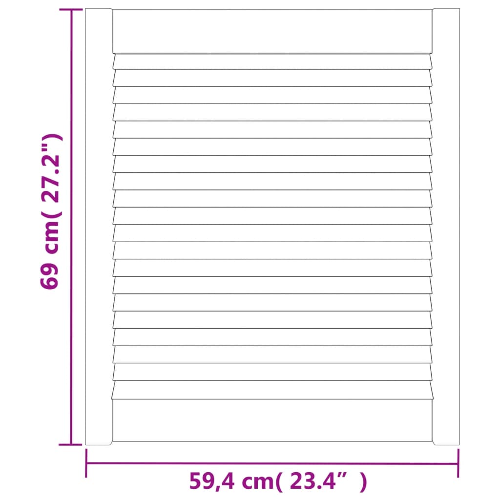 Anta con Design a Lamelle 69x59,4 cm in Legno di Pino | homemem39
