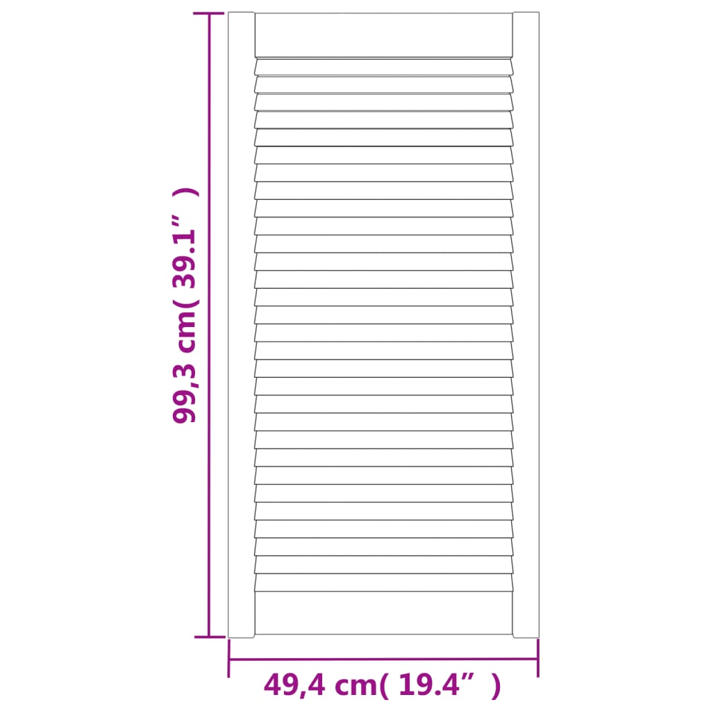 Ante con Design a Lamelle 2 pz 99,3x49,4 cm in Legno di Pino