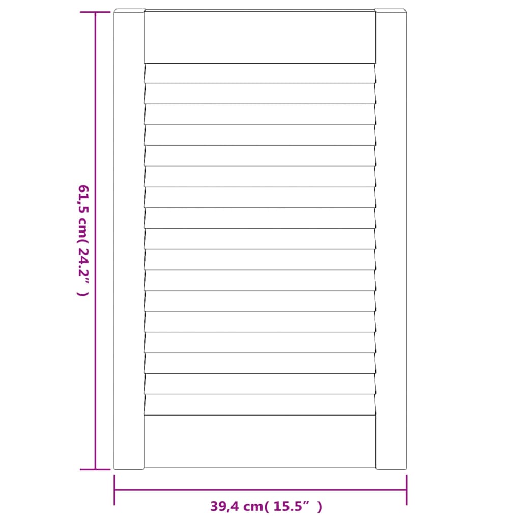Ante a Lamelle 4 pz Bianche 61,5x39,4 cm in Legno di Pino