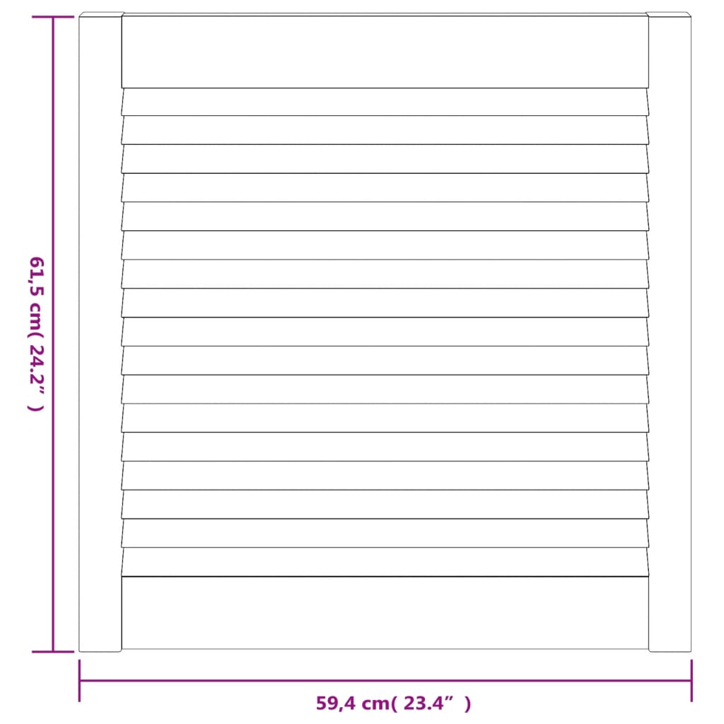 Ante a Lamelle Bianche 2 pz Bianche 61,5x59,4 cm Legno di Pino | homemem39