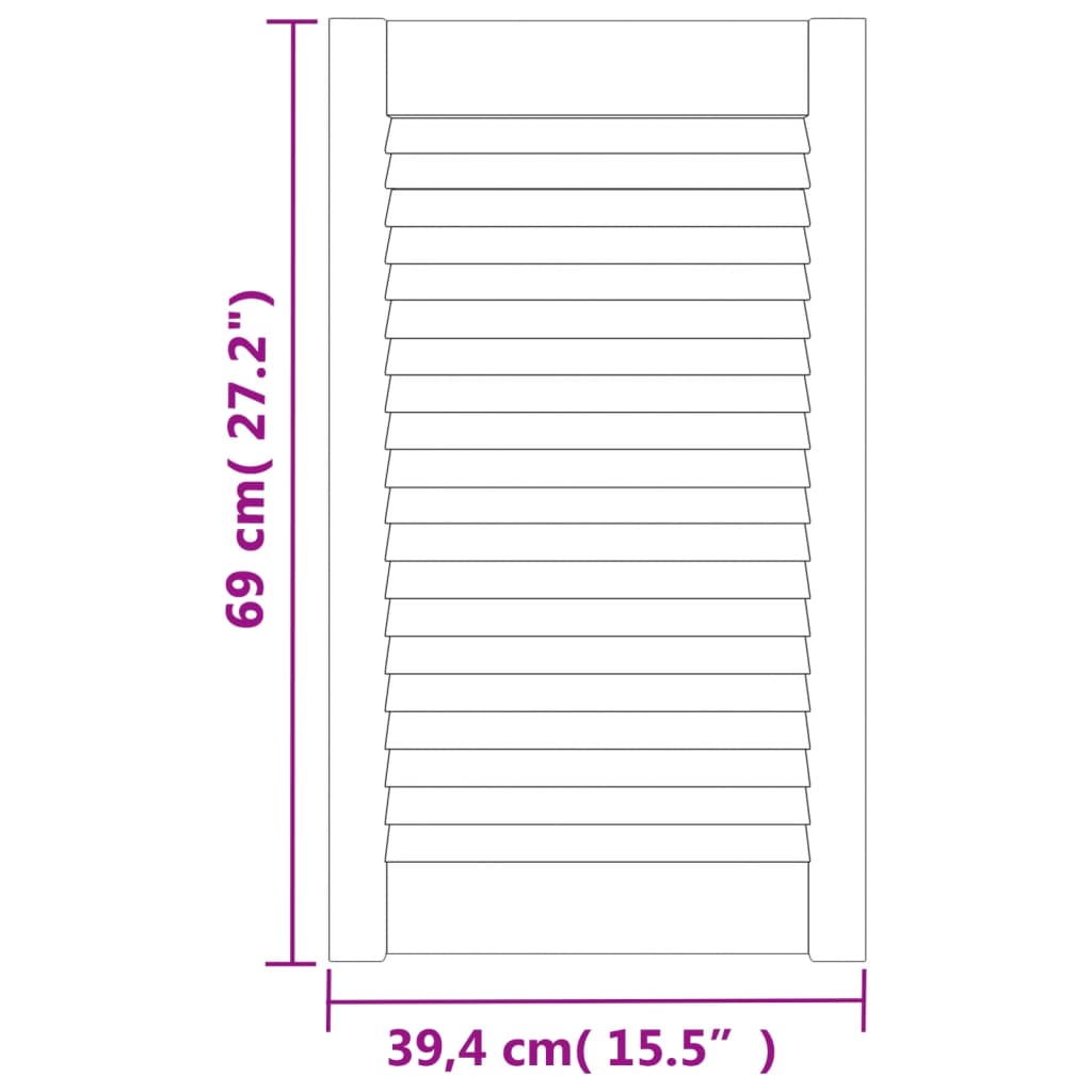 Ante a Lamelle 4 pz Bianche 69x39,4 cm in Legno di Pino