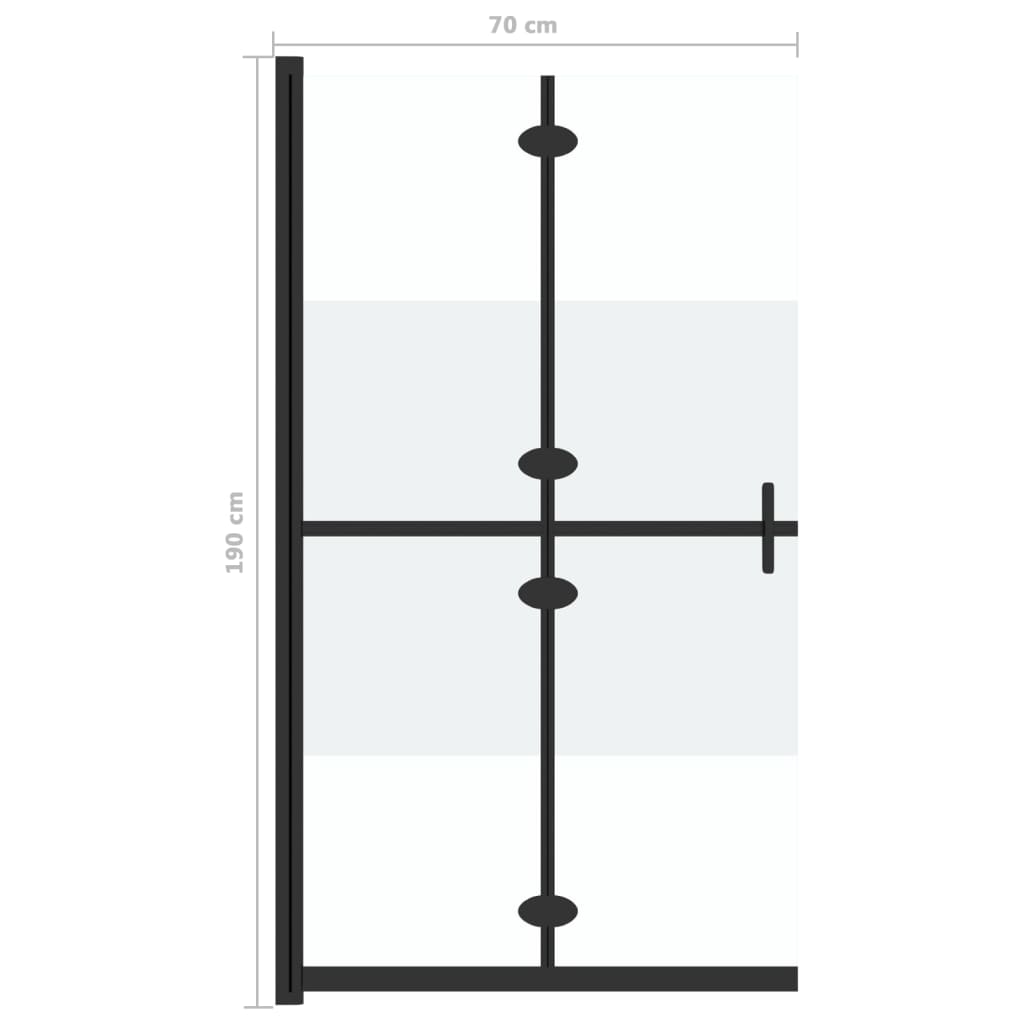 Parete per Doccia Walk-in Pieghevole in Vetro ESG 70x190 cm - homemem39