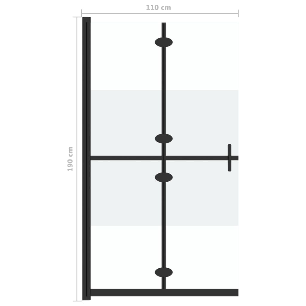 Parete per Doccia Walk-in Pieghevole in Vetro ESG 110x190 cm | homemem39