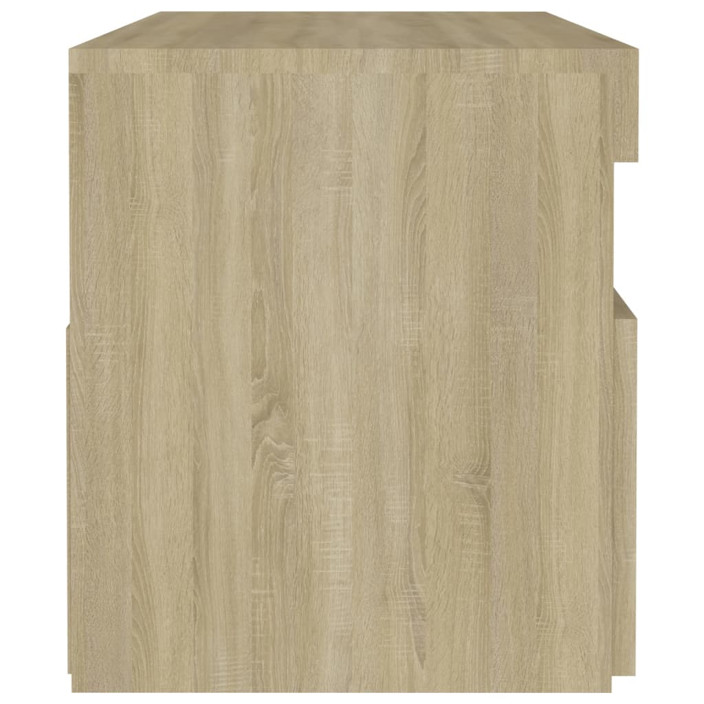 Comodino con Luci LED Sonoma 60x35x40 cm in Legno Multistrato | homemem39
