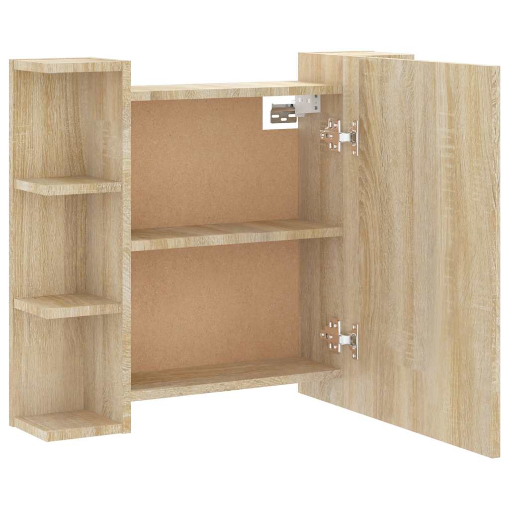 Mobile a Specchio con LED Rovere Sonoma 70x16,5x60 cm | homemem39