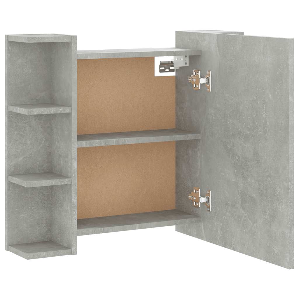 Mobile a Specchio con LED Grigio Cemento 70x16,5x60 cm | homemem39