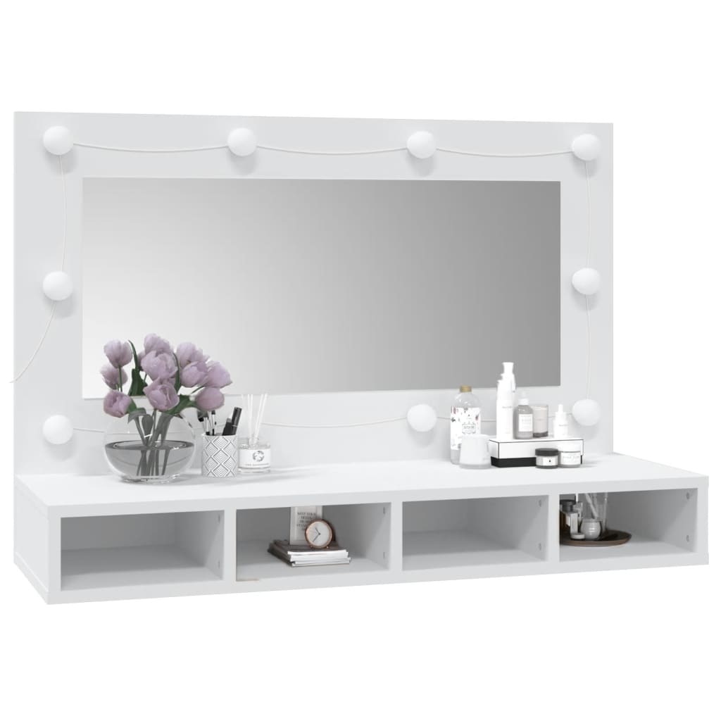 Mobile a Specchio con LED Bianco 90x31,5x62 cm | homemem39