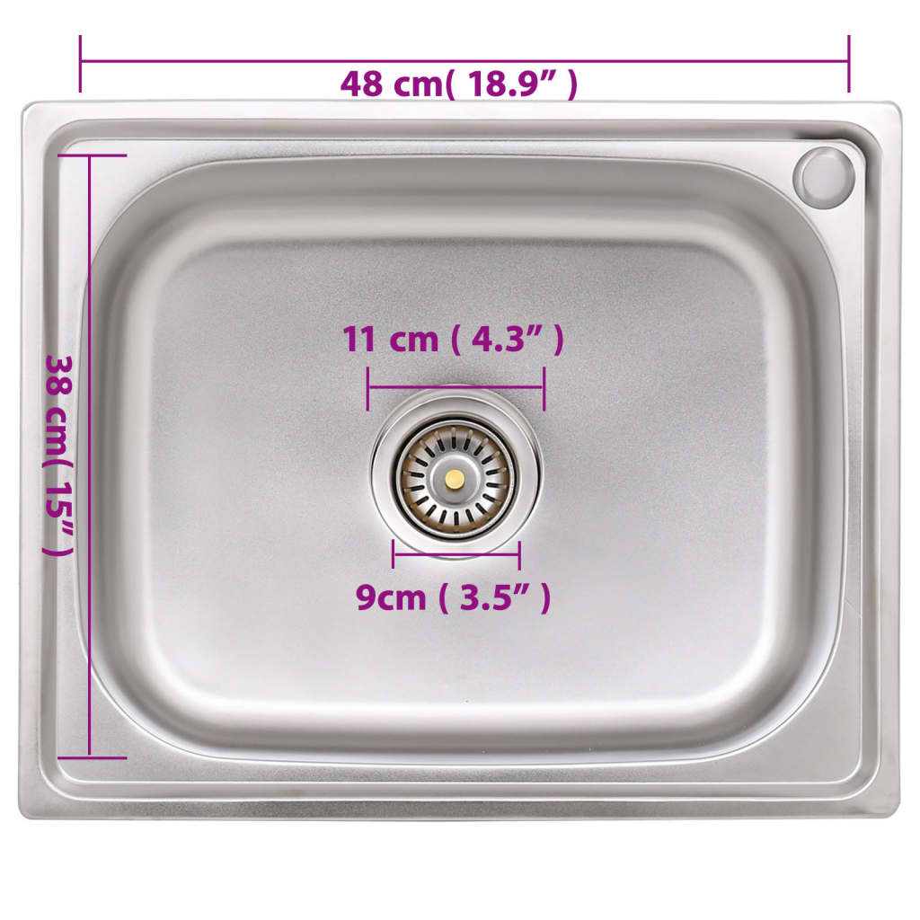Lavello da Campeggio con Vasca Singola in Acciaio Inox | homemem39