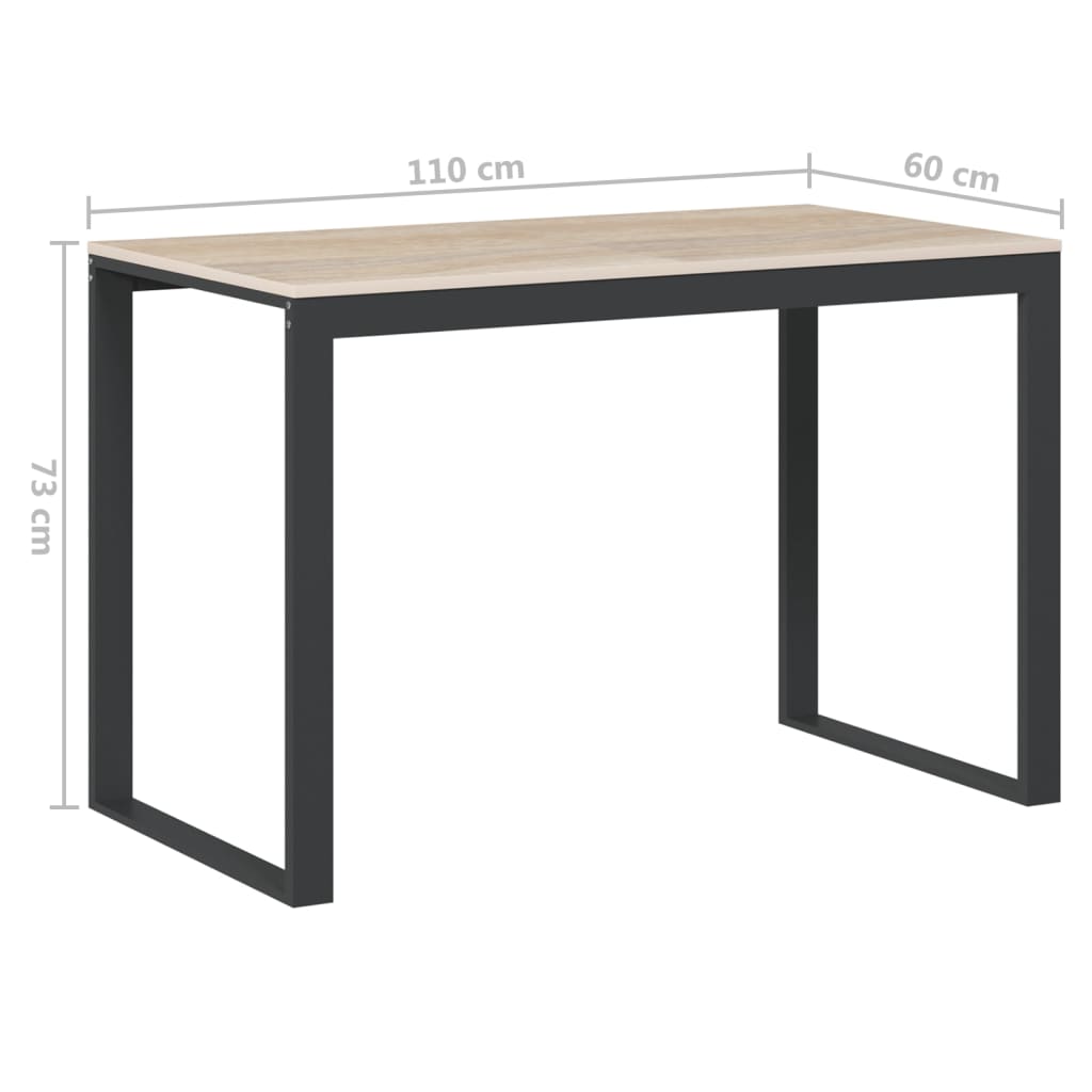 Scrivania Computer Nera e Rovere 110x60x73 cm Legno Multistrato - homemem39