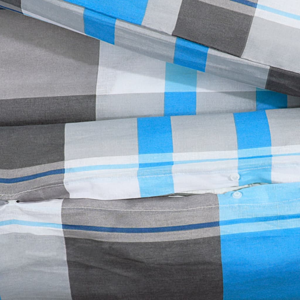 Set Copripiumino Blu e Grigio 155x220 cm in Cotone | homemem39