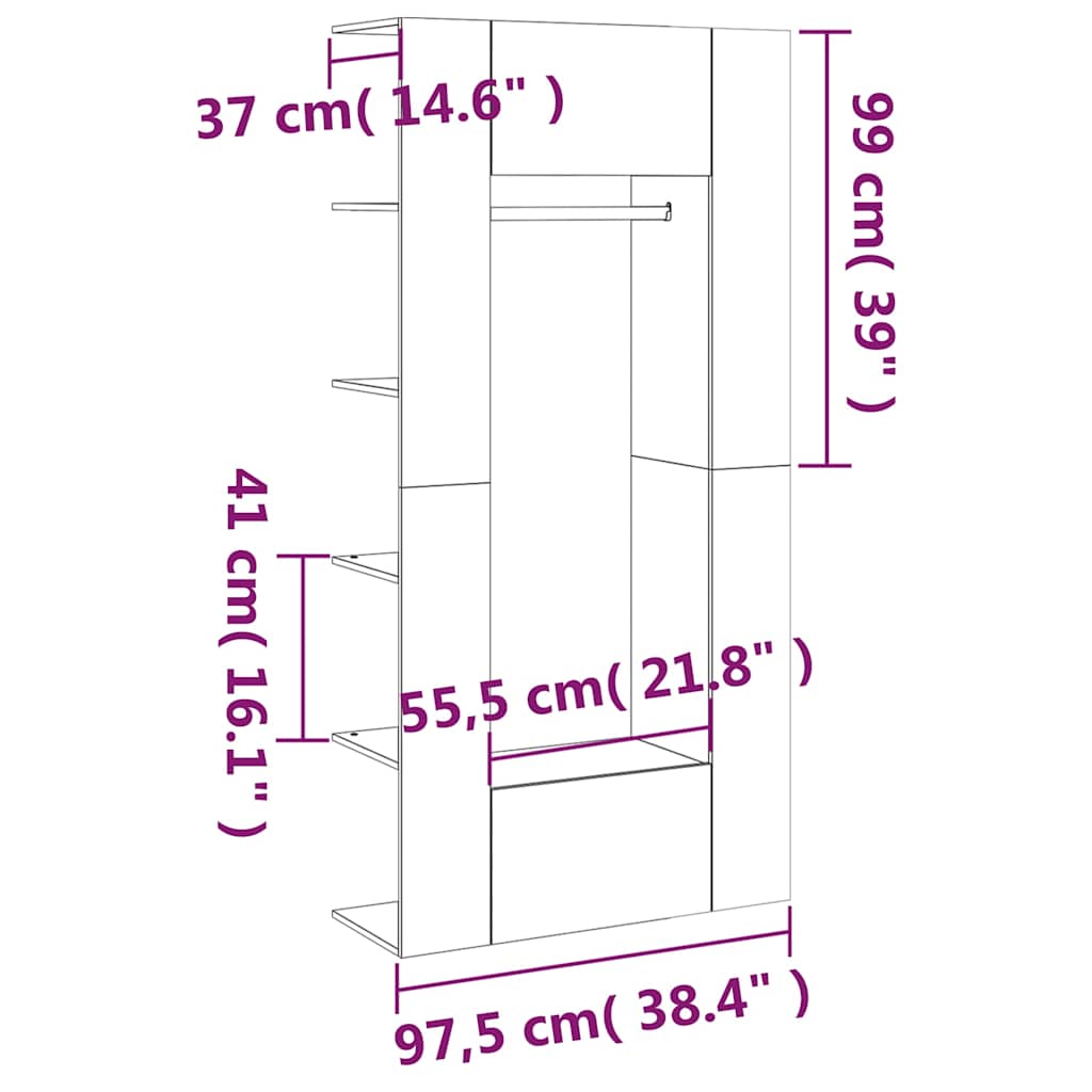 Mobili da Corridoio 2 pz Rovere Sonoma in Legno Multistrato