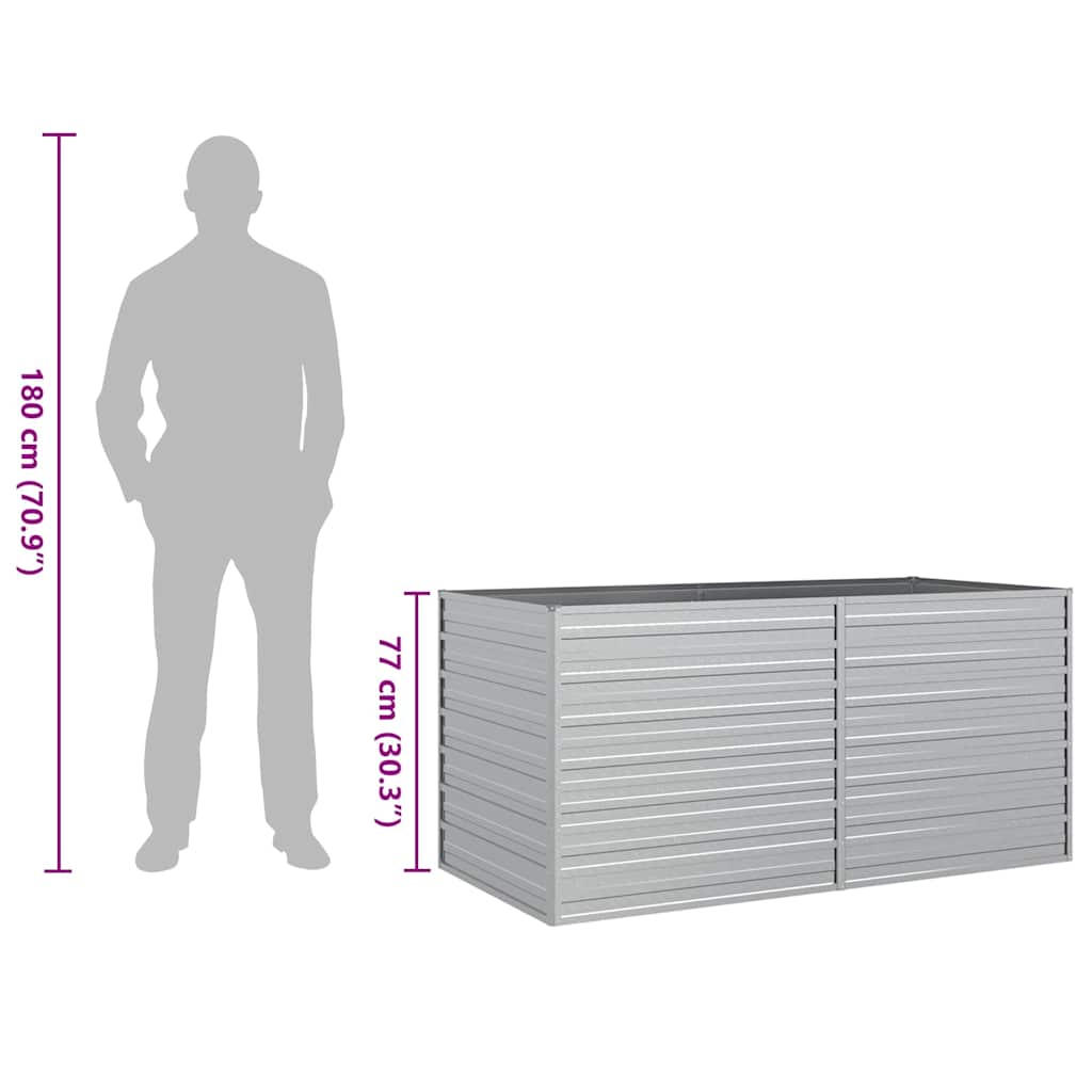 Letto Rialzato Giardino 160x80x77 cm in Acciaio Zincato Argento - homemem39