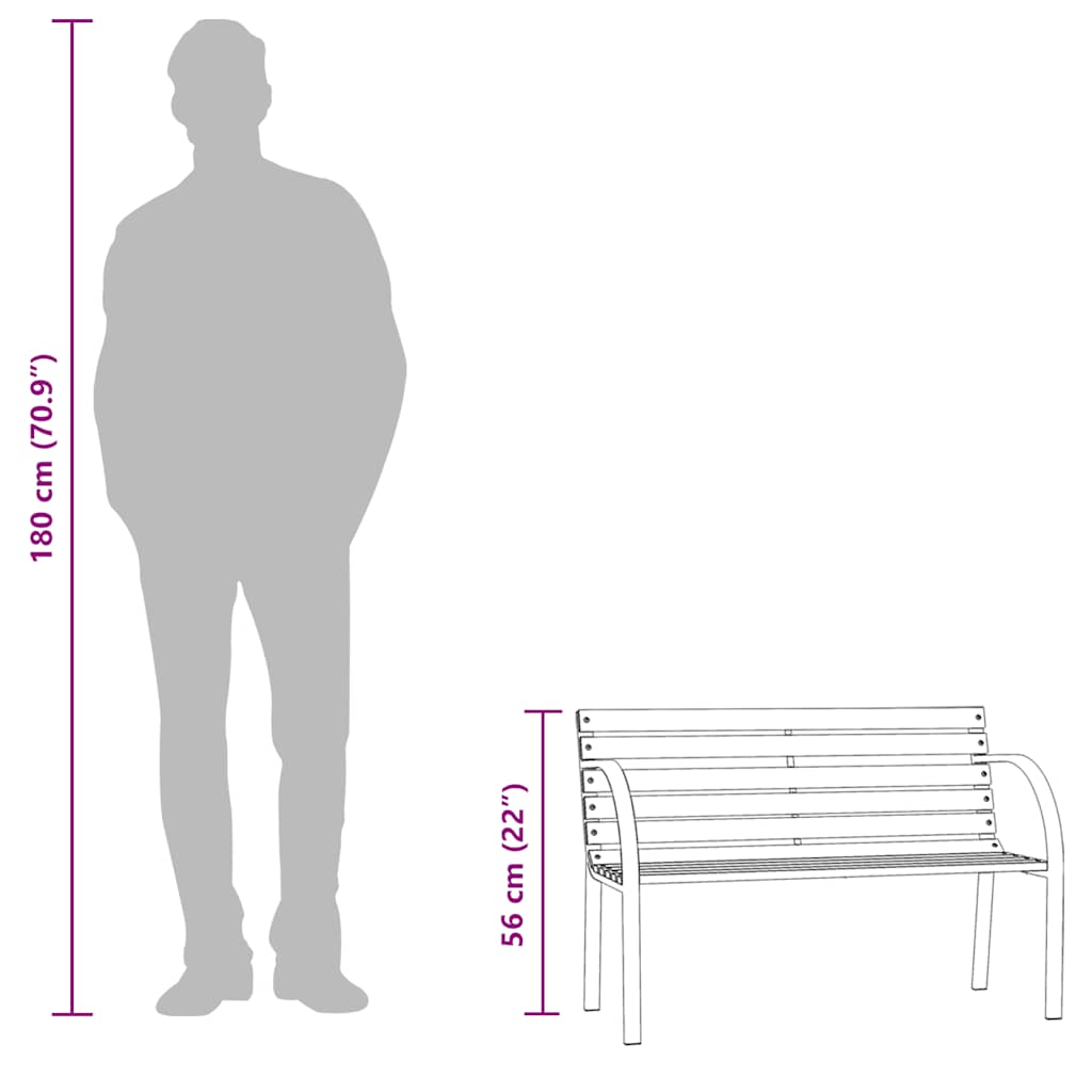 Panca da Giardino 81 cm in Legno di Abete Cinese Grigia - homemem39