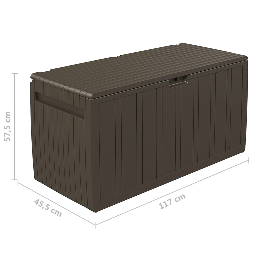 Baule Mobile Contenitore Cuscini Marrone 117x45,5x57,5 cm 270 L - homemem39