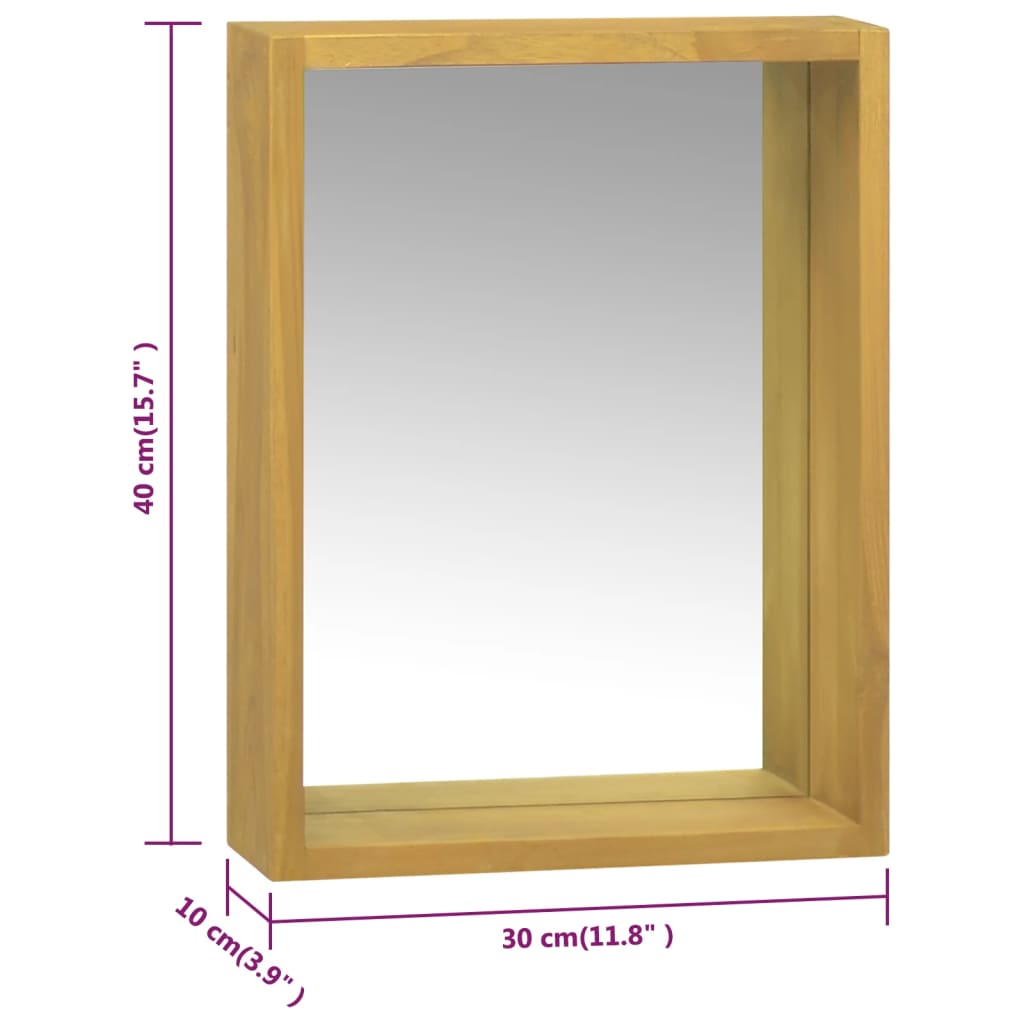 Mobile a Specchio 30x10x40 cm in Legno Massello di Teak | homemem39
