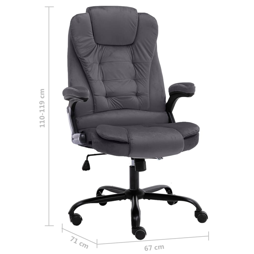 Sedia da Ufficio Grigio Scuro in Velluto | homemem39