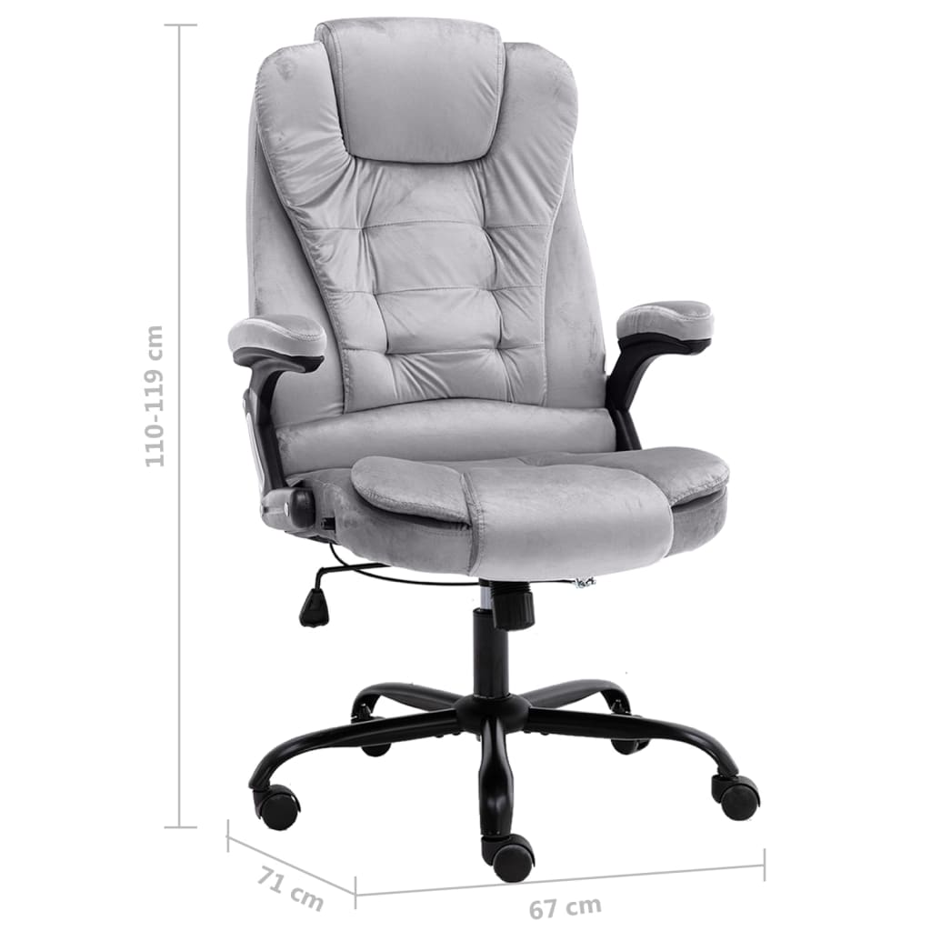 Sedia da Ufficio Grigio Chiaro in Velluto