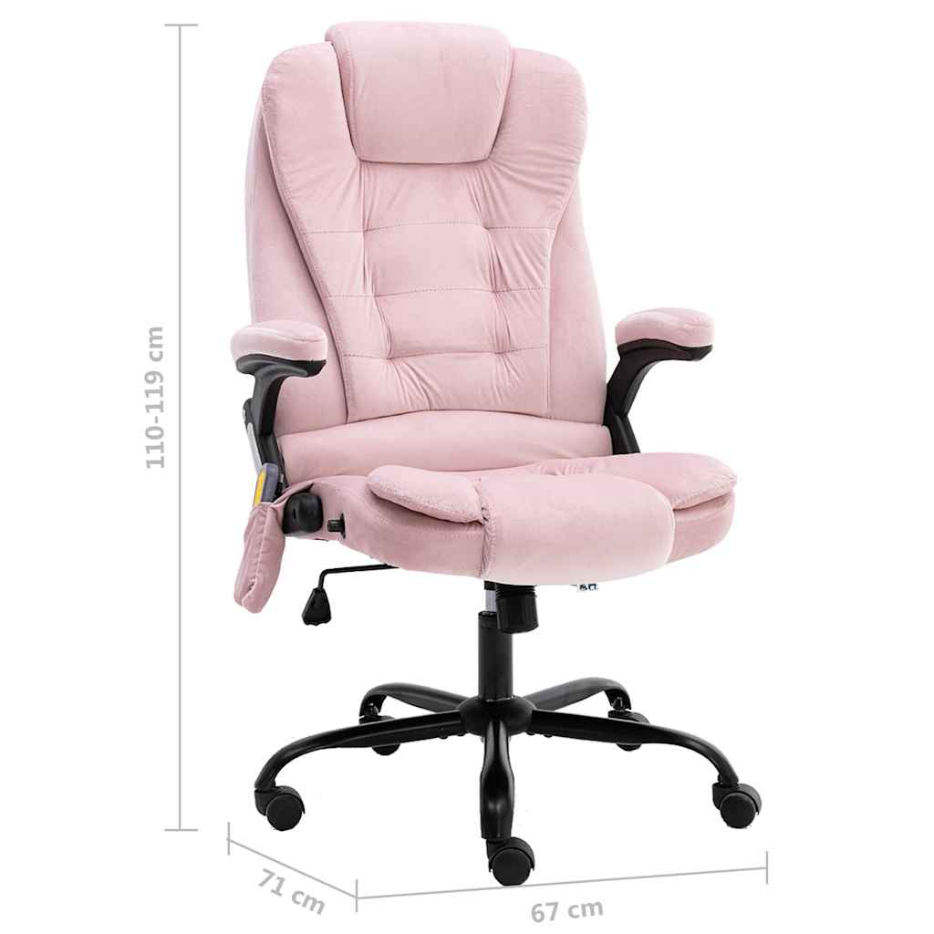 Sedia da Ufficio Massaggiante Rosa in Velluto | homemem39