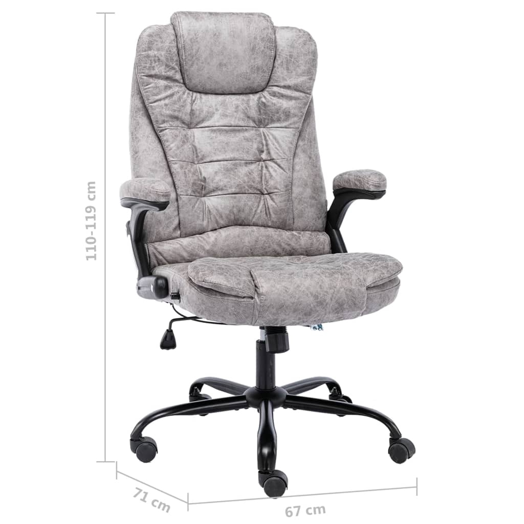 Sedia da Ufficio Grigio Chiaro in Scamosciato | homemem39