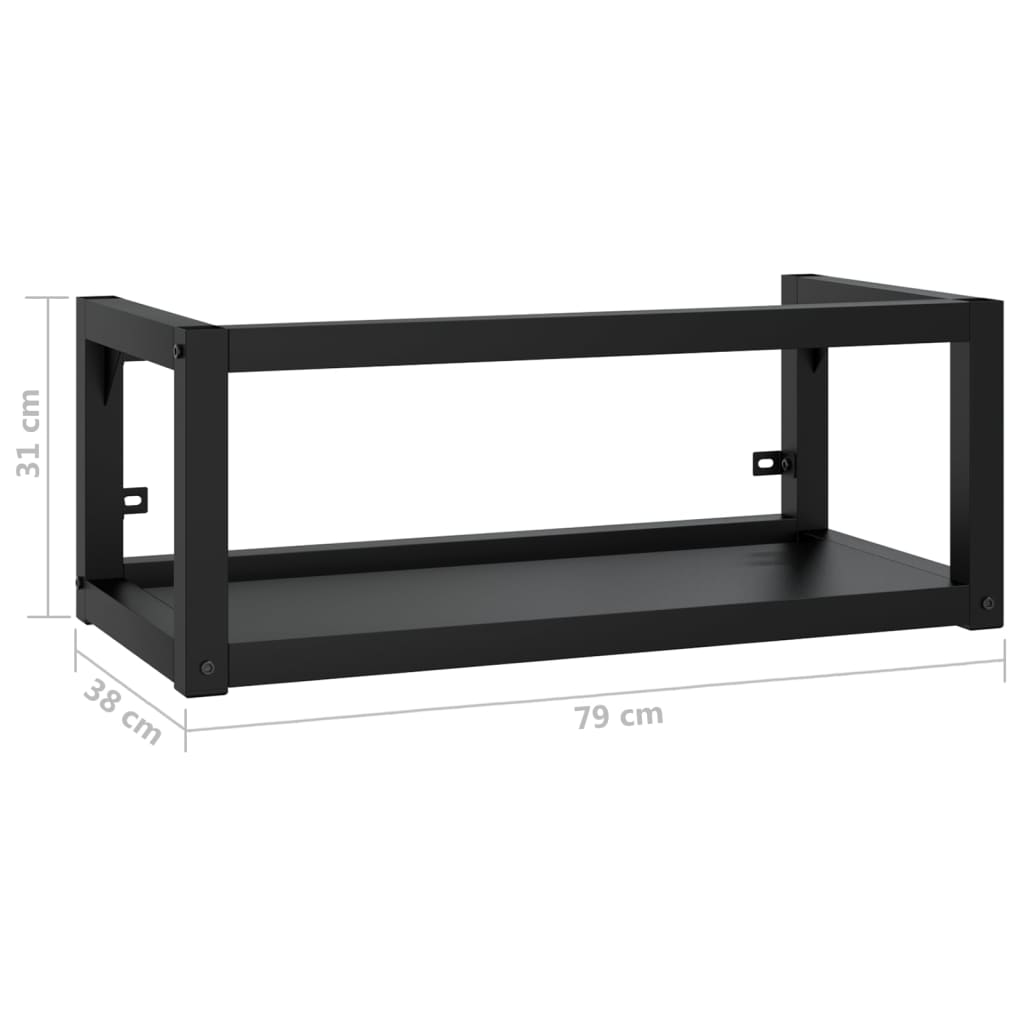 Struttura per Lavabo a Parete Nera 79x38x31 cm in Ferro | homemem39