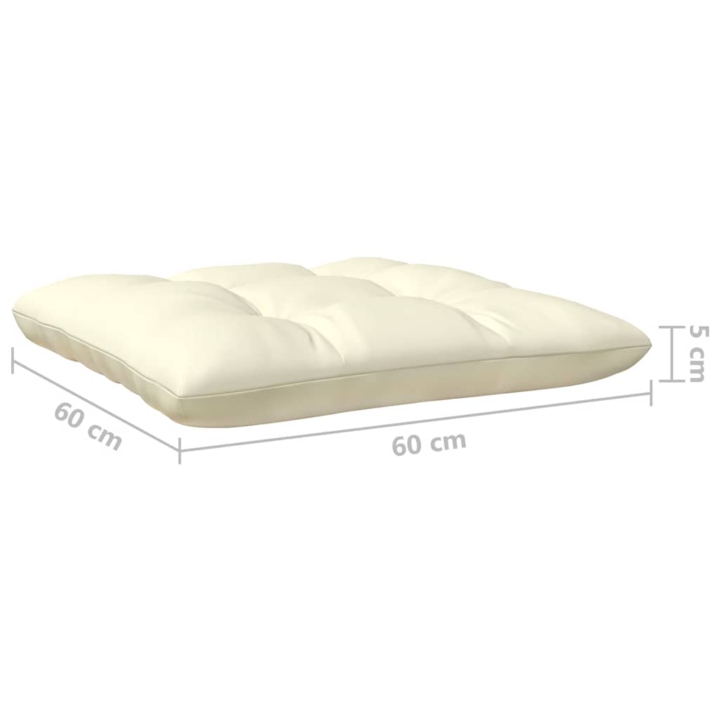 Set Divani da Giardino 3 pz con Cuscini Crema Massello di Pino | homemem39