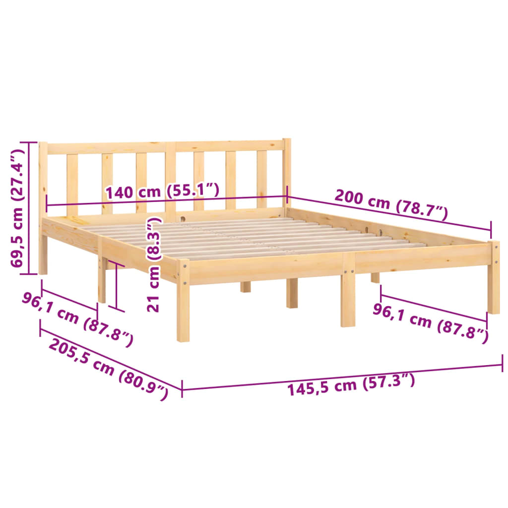 Giroletto in Legno Massello di Pino 140x200 cm | homemem39