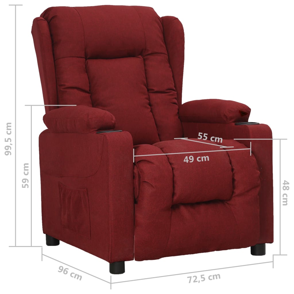 Poltrona Reclinabile in Tessuto Rosso Vino | homemem39