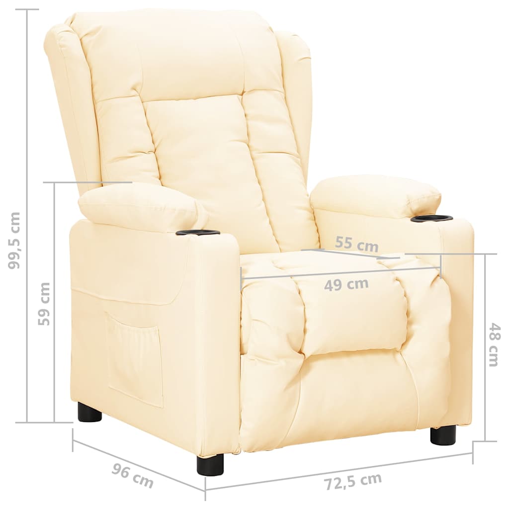 Poltrona Reclinabile Crema in Similpelle