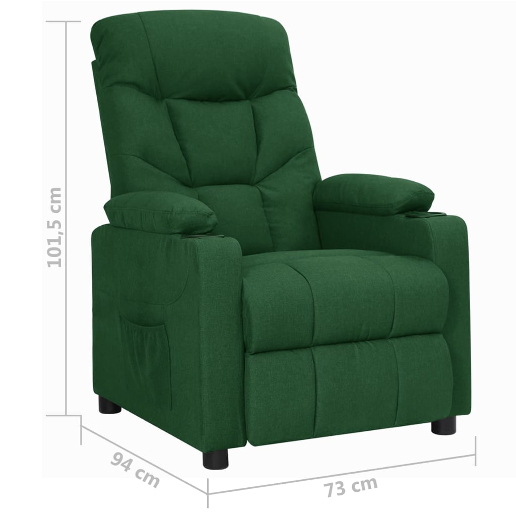 Poltrona Reclinabile in Tessuto Verde Scuro | homemem39