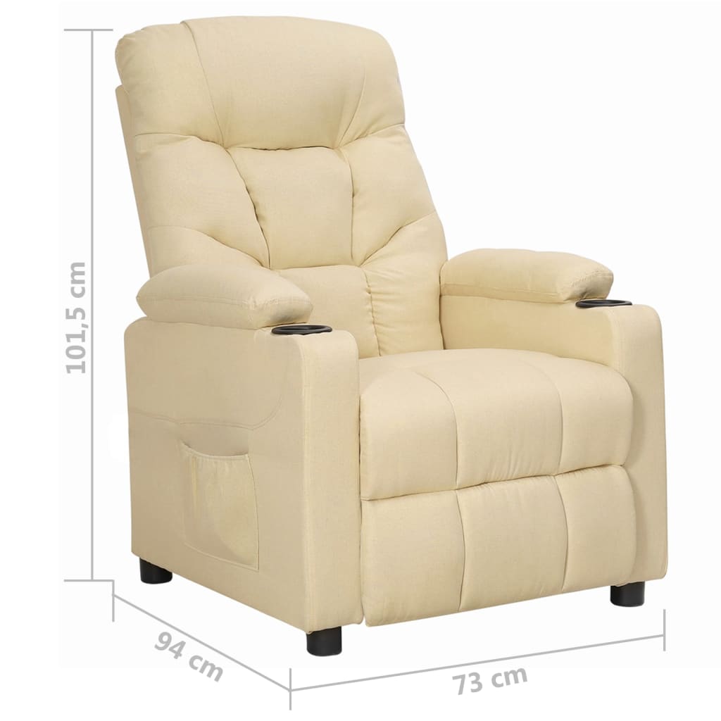 Poltrona Reclinabile in Tessuto Crema | homemem39