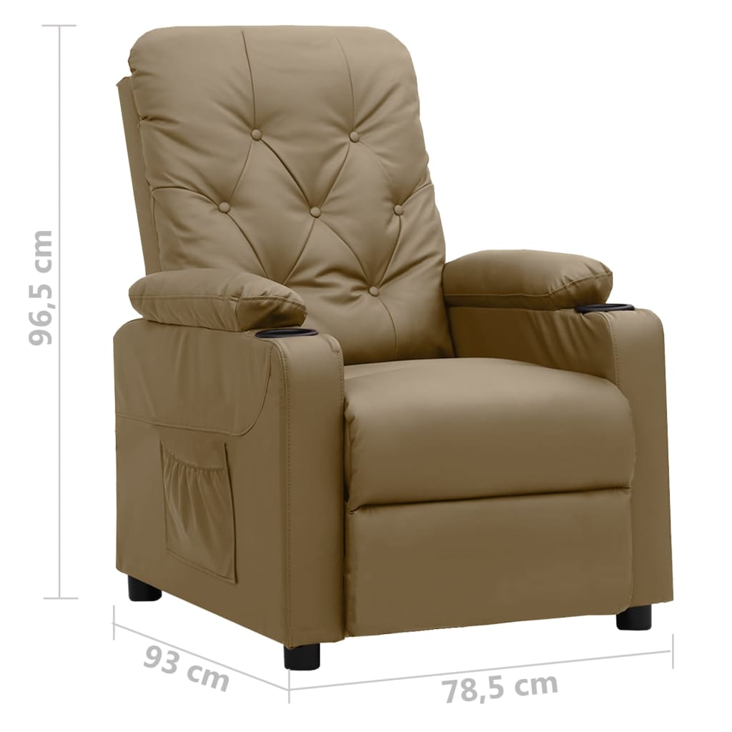 Poltrona Reclinabile Cappuccino in Similpelle | homemem39