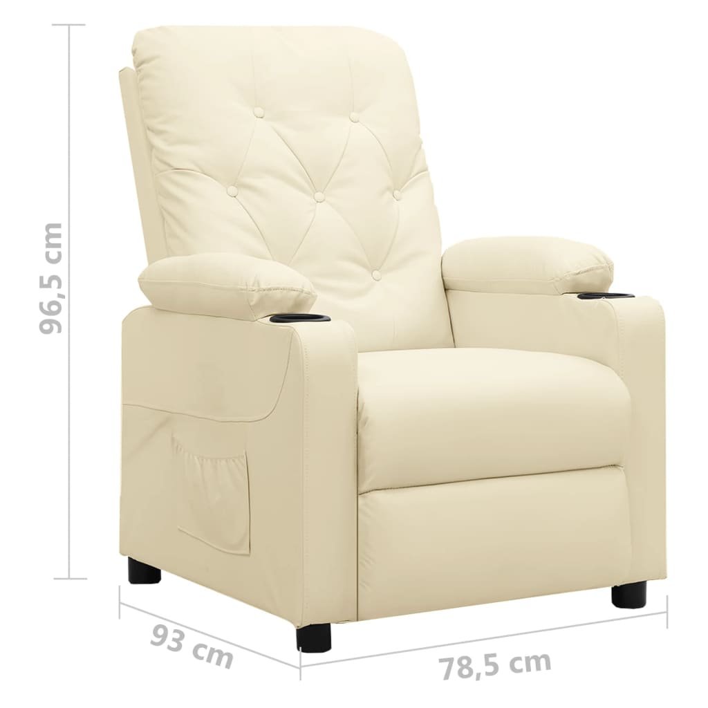 Poltrona Reclinabile Crema in Similpelle | homemem39