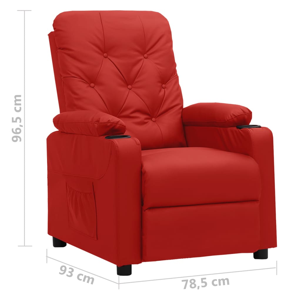 Poltrona Reclinabile Rosso Vino in Similpelle | homemem39